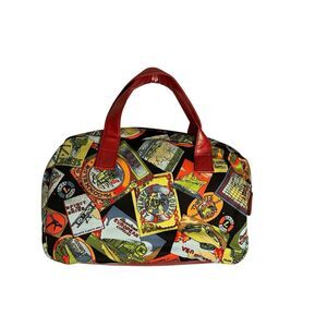 Cairo Accessory Travel Bag W/ Location Pictures. Orange Straps. 11”x8”x3.5”